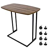 【Estable y resistente】Nuestra mesa auxiliar para sofá cuenta con una base de metal única para evitar que se mueva por suelo desigual y arañazos en el suelo. También puede montar 4 rollos en la mesa para que lo mueva a algún lugar.