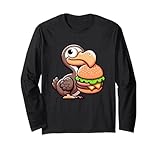 Cute Comic dodo hamburger cheeseburger Emu Long Sleeve T-Shirt