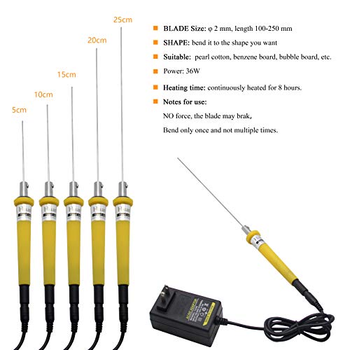 Huanyu Foam Cutter Electric Knife Cutting Machine Pen Heated Foam 100-240V Hot Wire Sculpting Tools Accessories (15cm) - Thumbnail 2