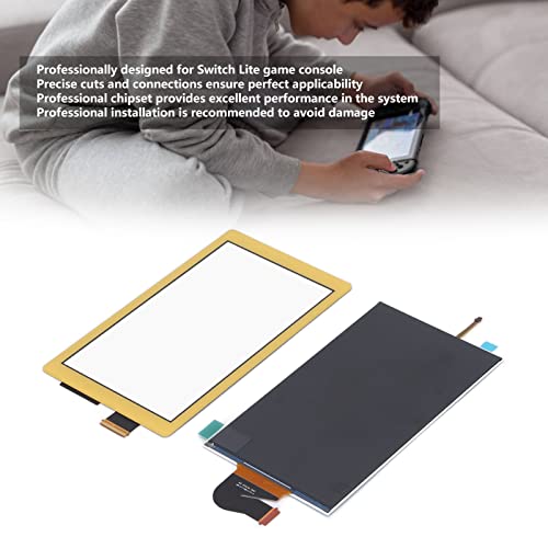 Écran LCD Switch Lite jaune et vitre tactile pour réparation de console de jeu