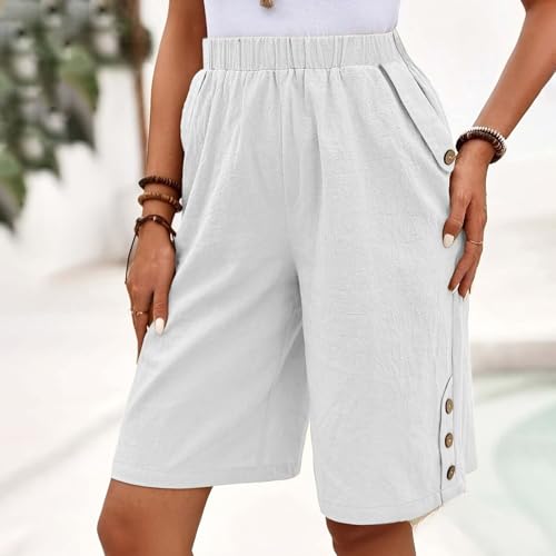 Pantalones cortos de lino cómodos que no aprietan gracias a su cintura elástica 5