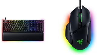 Razer Huntsman V2 Analog Gaming Keyboard - Classic Black & Basilisk V3 Customizable Ergonomic Gaming Mouse: Fastest Gaming Mouse Switch - Classic Black