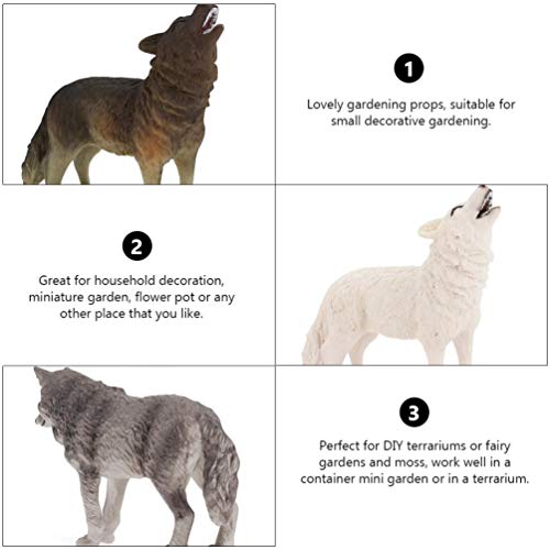Toyvian 7 Unidades simulação de lobo figura da vida selvagem escultura de mini lobo brinquedo decora