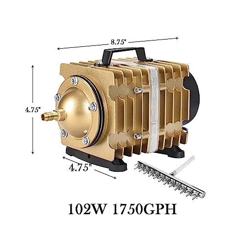 Image of AQUANEAT Aquarium Air Pump,Commercial Pump 35 /50W,950 /1110GPH for Fish Tank, Hydroponic Aerator with Adjustable Air Flow Outlets
