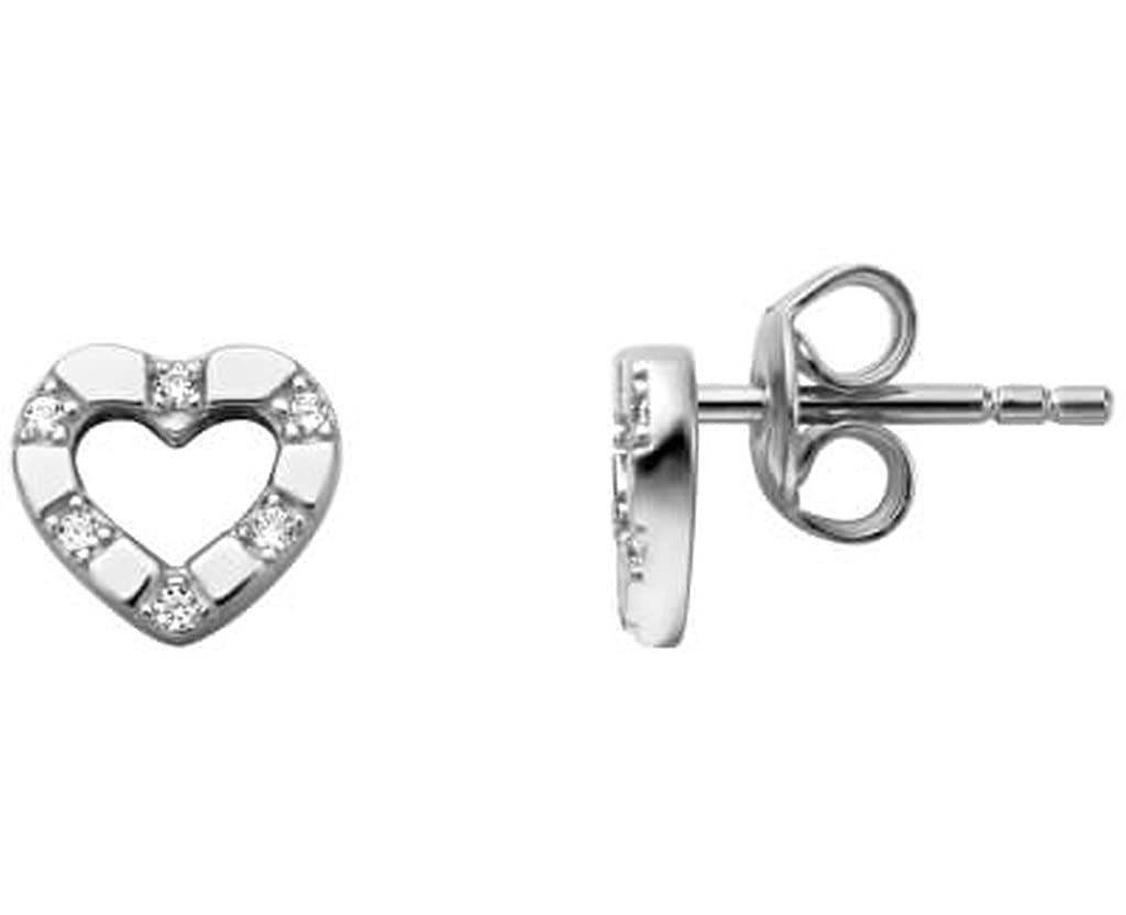 Esprit Orecchini Da Donna A Cuore In Argento Sterling 925 Con Zirconi Bianchi – Modello Mylove, Eleganti E Lucidi, Confezione Regalo