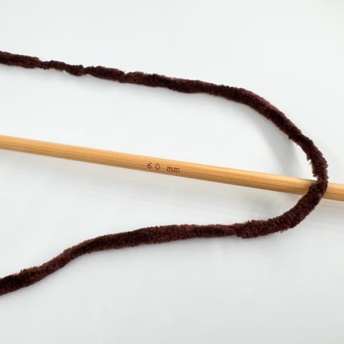 Image of Cuddly Velvet Chenille Yarn, Super Soft Fluffy Bulky for Knitting Crocheting Crafting Blanket Amigurumi, Durable for Shedding, 3.53 Ounces (100 Gram) 109 Yards (100 Meters) (Coffee)