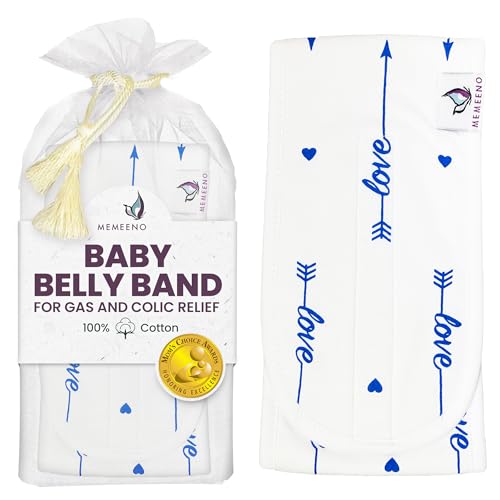 Image of MEMEENO Belly Band for Baby Gas and Colic Relief - Heating Pad for Colic, Heated Tummy Wrap for Newborn infants, Love Him