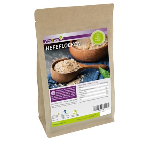 Vita2You Hefeflocken 1kg - ohne Zusätze - Proteinreich - 1000g - Ideal für vegane Käsesoßen - Zippbeutel - Premium Qualität