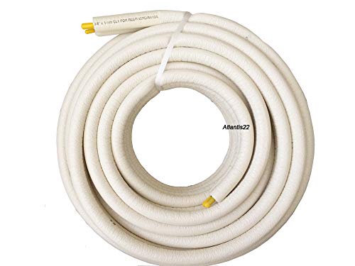 Kältemittelleitung doppel 20m Split für Klimaanlagen 1/4-3/8 Kupferrohr, Doppelkupferrohrleitung, vorisoliert