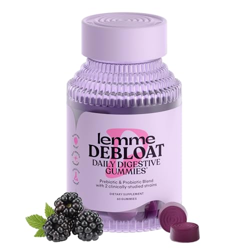 Lemme Debloat - Digestive & Gut Health Gummies with 2 Clinically Studied Probiotics & Prebiotic,...