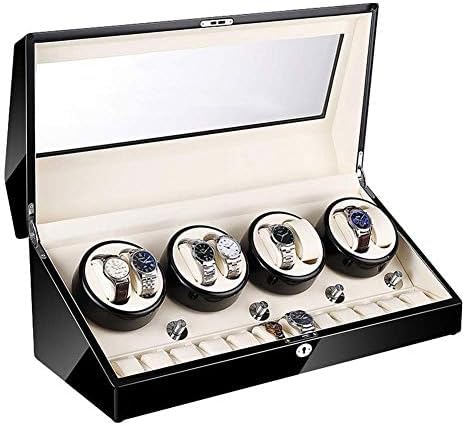 FENOKD Mechanical Watch Shaker 8+12 Automatic Watch Winder Box with LED Illumination Quiet Motor Piano Paint Exterior Large 4 Rotation Modes