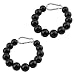 MOROBOR Beaded Flag Retainer Ring, 2pcs Beaded Keep Flag Close to Pole Flagpole Bead Accessory Windproof Rod Necklace Beaded for Flagpole(Black)