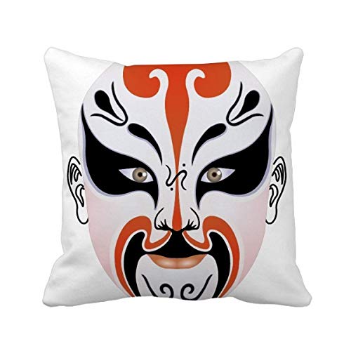 Masque opéra de pékin coussin carré de qualité supérieure multicolore