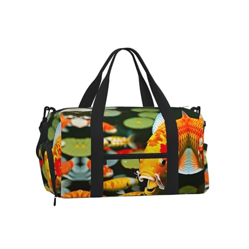 Bolsa de equipaje con diseño japonés de peces koi y acabados de alta resistencia para mano
