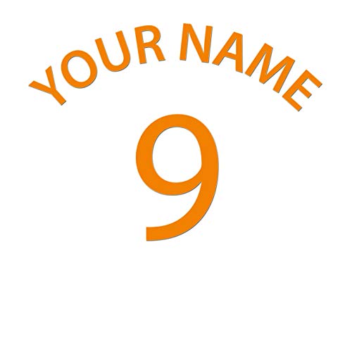 Jasoncarlmorgan JCM grafico personalizzato maglietta da calcio Iron On Transfer 150 mm Neon Orange