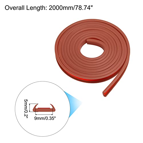 Image of uxcell U Shape Furniture Edge Banding, 2M Self Adhesive Flexible Edging Trim, 5x9mm TPE Edge Guards for Cabinets Furniture Repair Restoration, Brown