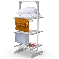 Vivo Technologies 3 Tier Extendable Compact Clothes Airer, Clothes Laundry Drying Rack with Washing Line Drying Space Indoor outdoor Towel Rack