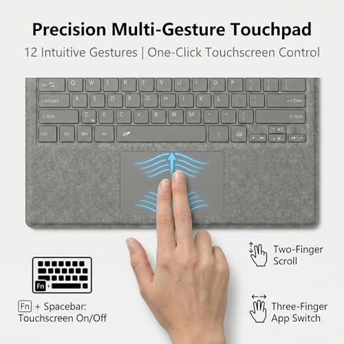 Teclado Bluetooth Surface Pro 7 cubierta ultrafina con retroiluminación LED multigestos 4