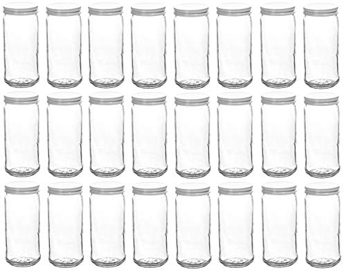 NakpunarGlass Canning Jars 8 oz w/White CT Lids Gold