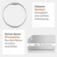 Travely Premium Kofferanhänger - leicht Erkennbar, Robust & Sicher - inkl. Namensschild und Privatsphäre Schutz I Vielseitig und Praktische Adressanhänger, Namensanhänger & Gepäckanhänger – Ansicht 6