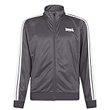 Cuello embudo Lonsdale Hombre 2 Rayas Top Deportivo Cremallera Completa Carbón M