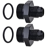 EVIL ENERGY 6AN Flare to 8AN ORB Male Adapter Fitting Aluminum Alloy Black 2Pcs