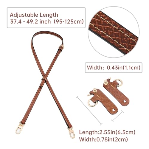 Purse Straps Replacement, Leather Handbag Crossbody Shoulder Strap Kit Adjustable for Mini Longcamp Tote Bag Women