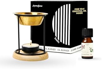 Aromafume Exotic Essential Oil Burner | Oil Diffuser with Candle | Brass Burner with 10ml Essential Oil