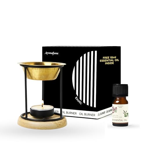 Aromafume Exotic Essential Oil Burner | Oil Diffuser with Candle | Brass Burner with 10ml Essential Oil