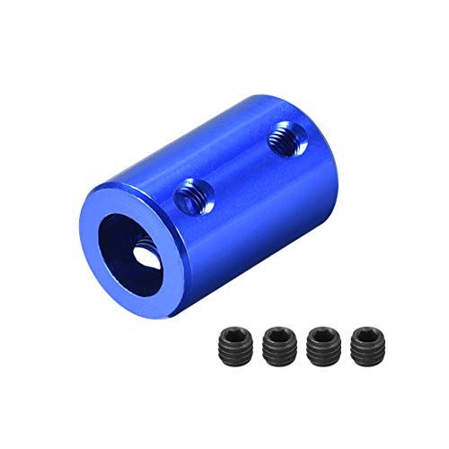 uxcell 3mm to 8mm Bore Rigid Coupling Set Screw L25XD14 Aluminum Alloy,Shaft Coupler Connector,Motor Accessories,Dark Blue,4pcs