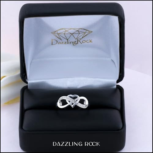 Dazzlingrock Collection 0.08 Carat Round White Diamond Infinity Heart Promise Ring for Women in 925 Sterling Silver4