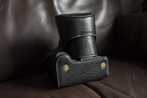 Coque camera Sony A7 II cuir véritable sac photo objectif 35mm noir - 3