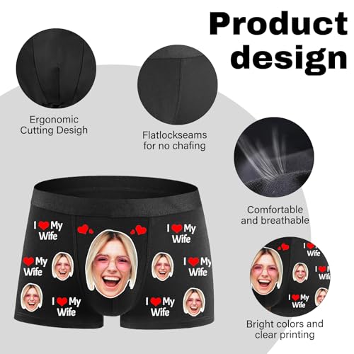 HJX Custom Boxers for Men with Face Text Personalized Underwear with Faces on Them,Personalized Gifts for Men Boyfriend3