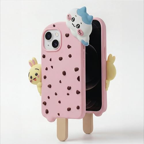 Image of amazon basics Back Cover Case for iPhone 15 Scratch Resistant Anti-Slip TPU Shockproof 3D Protective Durable Adorable Cartoon Ice Cream Design Case for Girls & Women(Pink)