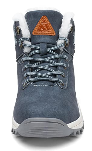 [Mishansha] ハイカット 裏起毛 防寒 防水 防滑 スノーブーツ 男女兼用 釣り 登山 キャンプ 冬 靴 スノーシューズ 27.0 cm,ネイビー40 6枚目