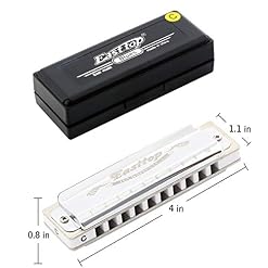 East Top 10 Holes Key by C Professional Diatonic Blues Harmonica T008, Silver Harmonica Pour adultes, joueurs… - Les Beatles, Paul McCartney, John Lennon, RIngo Starr, George Harrison East Top 10 Holes Key by C Professional Diatonic Blues Harmonica T008, Silver Harmonica Pour adultes, joueurs… – Image 4