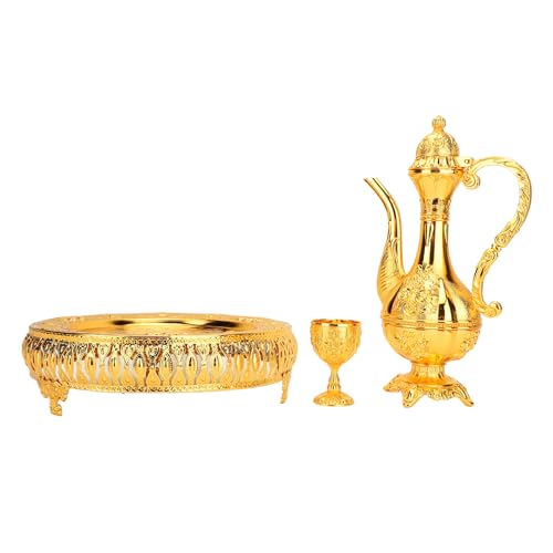 VBXCMLDPO Turkish Coffee Pot Set, Vissian Drinking Cup Kit, Exquisite Car European Serving Set with 6 Cups, Zinc Teapot and Wine Pot for Home. - Image 4