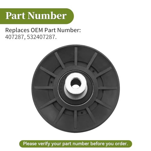 Idler Pulley Replacement 532407287 407287 Fit for Hu sqvarna Mower - Ground Drive Idler V-Groove Pulley Compatible with HU YTH2454, Craftsman YT4000 YT4500 917 Series Lawn Tractor, Riding Lawn Mower