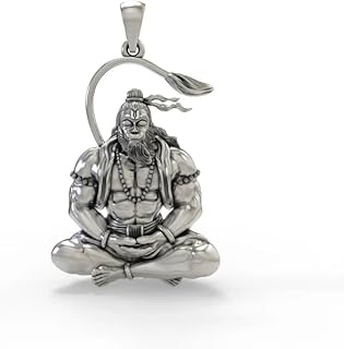 CRAFTWELL CW Spiritual Pendant, Religious Necklace, Lord Hanuman Chalisa Locket with Gada Micro-carved Tag Stainless Steel...