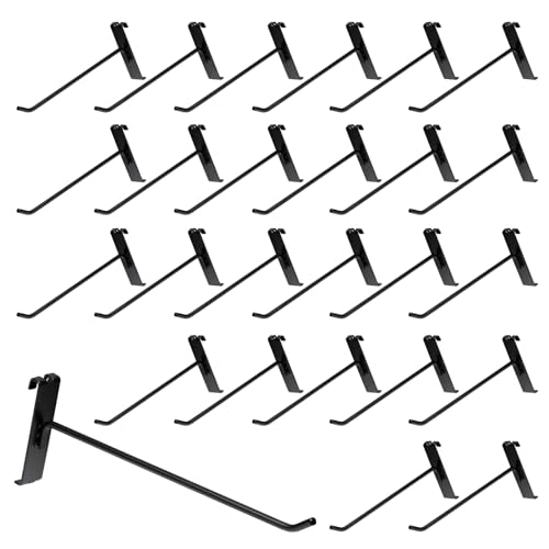 10-Inch Gridwall Hooks, 40-Pack, Black