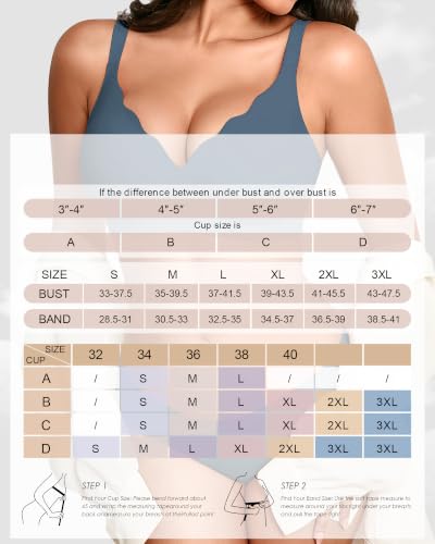 Image of Seamless Wireless Bra for Women with Support - No Underwire Full Coverage Push Up Comfort Bras - Back Fat Smoothing Bralettes