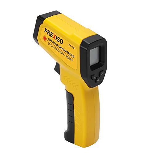PREXISO - PIX-550C Infrared (IR) Digital Thermometer, -50 to 550C (-58 to 1022F), for Use on Equipment, Parts, Surfaces, Connections, Liquids & More, (1 Pack)