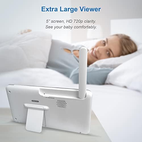 RM5764-2HD 1080p Smart WiFi Remote Access 2 Camera BabyMonitor, 360° Pan & Tilt, 5" 720p HD Display, Night Vision, Soothing Sounds, 2-Way Talk, Temperature & Motion Detection, iOS & Android