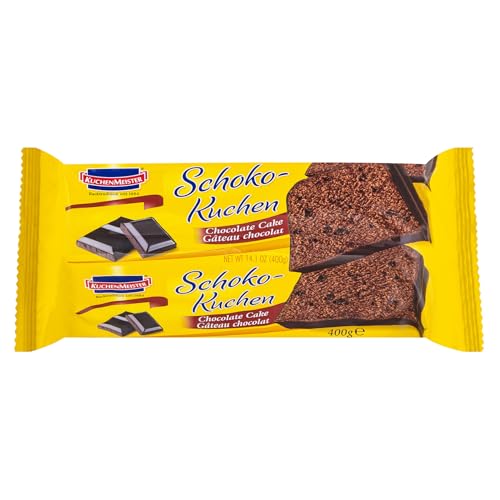 KuchenMeister Schokoladen Kuchen 400 g | Saftig, dunkler Rührkuchen | leckere Schokostücken | Premiumsnack | Vegetarisch, Halal | 1 x 400 g