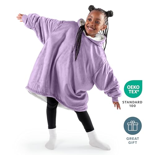 Image of Bare Home Wearable Blanket Hoodie - Soft Plush Sherpa - Warm and Cozy - Oversized Wearable Blanket