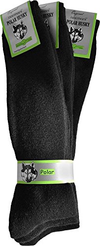 Polar Husky® 6 Paar Super Warme Thermo Socken! Vollplüsch/Perfekt geeignet für Stiefel Farbe Kniestrümpfe Schwarz Größe 39/42 Cover