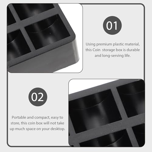 Caja organizadora para monedas de plástico resistente 2 piezas miniatura 6