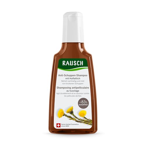 RAUSCH Anti-Schuppen-Shampoo mit Huflattich 200 ml wirksame Pflege bei trockenen Schuppen & juckender Kopfhaut veganes Shampoo ohne Silikone hergestellt in der Schweiz