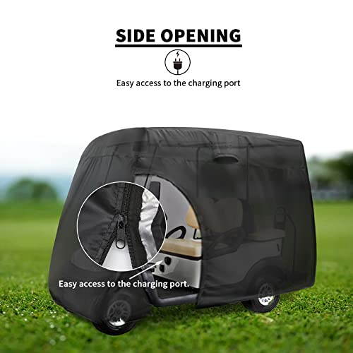 Jungda Golf Cart Covers 2/4/6 Passenger,420D Waterproof Golf Cart Rain Cover For Most Brand Golf Cart,All-Season Protective Golf Cart Accessories #TOP5