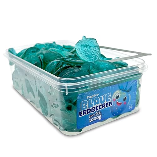 Capico Blaue Erdbeeren Fruchtgummi (1000g) in Dose, Halal Capico Blaue Erdbeeren Fruchtgummi (1000g) in Dose, Halal